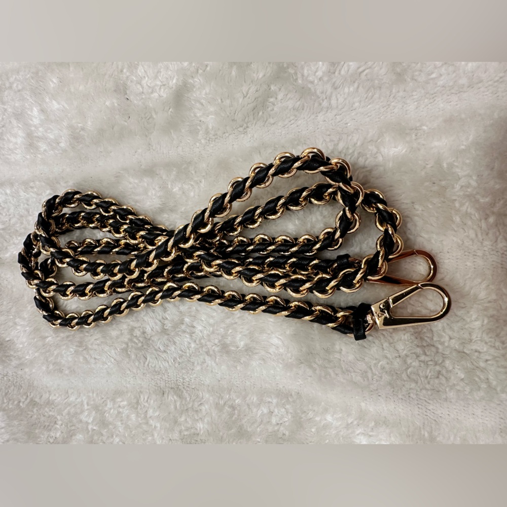 Louis Vuitton | Vanity Braided Chain Strap | Blk & Gld| Crossbody Strap